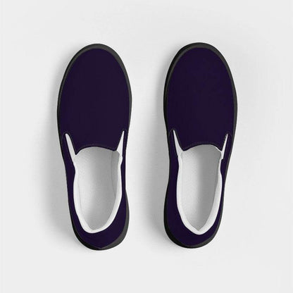 Deep Muted Purple Men's Slip-On Canvas Sneakers (PU-MU-DE) - Top