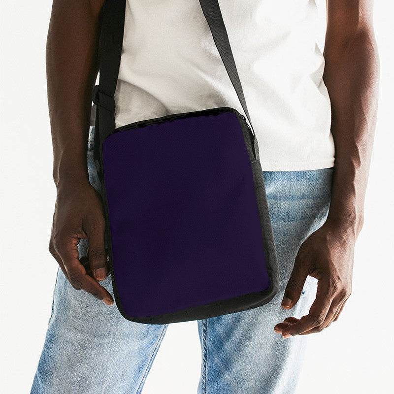 Deep Muted Purple Messenger Pouch (PU-MU-DE) - Man Front CloseUp