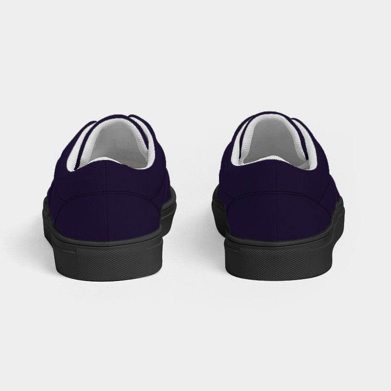 Deep Muted Purple Women's Canvas Sneakers (PU-MU-DE) - Back