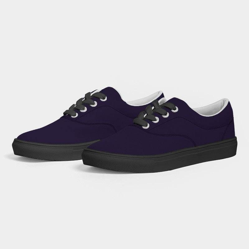 Deep Muted Purple Women's Canvas Sneakers (PU-MU-DE) - Side 3
