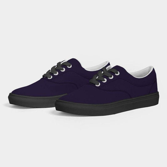 Deep Muted Purple Women's Canvas Sneakers (PU-MU-DE) - Side 3