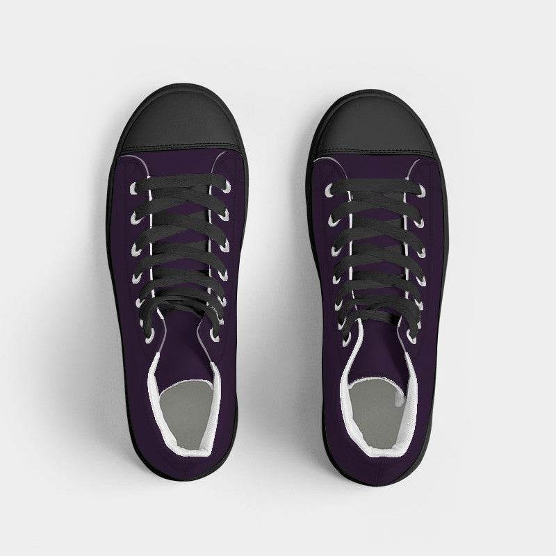 Deep Muted Purple Women's High-Top Canvas Sneakers (MPU2-MU-DE) - Top