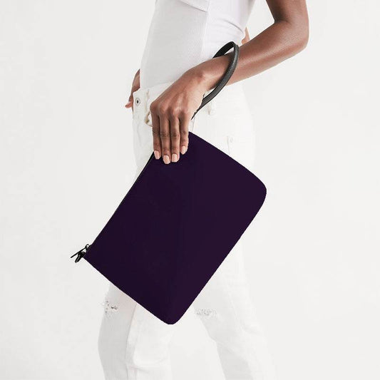 Deep Muted Purple Zip Pouch (MPU2-MU-DE) - Side Holding