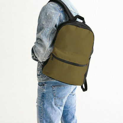 Deep Muted Yellow Canvas Backpack (Y-MU-DE) - Man Back CloseUp