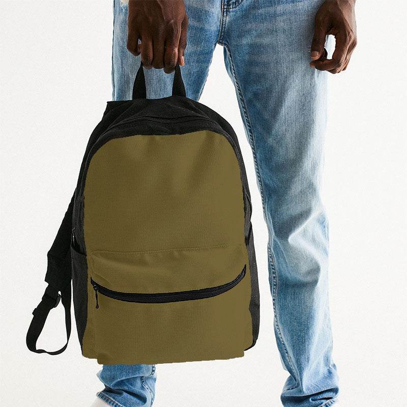 Deep Muted Yellow Canvas Backpack (Y-MU-DE) - Man Holding