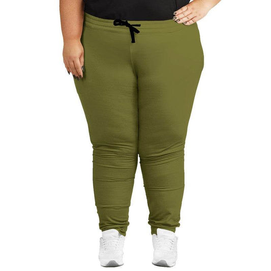 Deep Muted Yellow Joggers PLUS (LY2-MU-DE) - Woman Front PLUS
