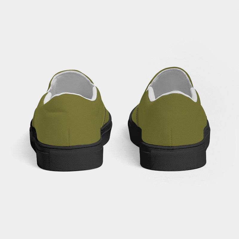 Deep Muted Yellow Women's Slip-On Canvas Sneakers (LY2-MU-DE) - Back