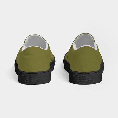 Deep Muted Yellow Women's Slip-On Canvas Sneakers (LY2-MU-DE) - Back