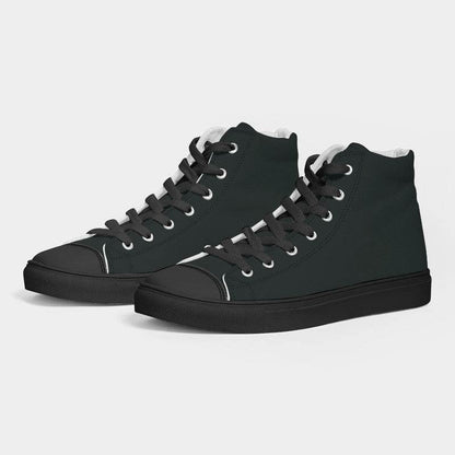 Deep Neutral Blue-Green Men's High-Top Canvas Sneakers (BG-NE-DE) - Side 3