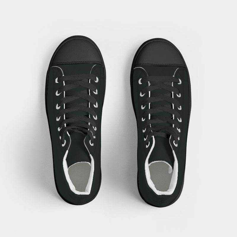 Deep Neutral Blue-Green Men's High-Top Canvas Sneakers (BG-NE-DE) - Top