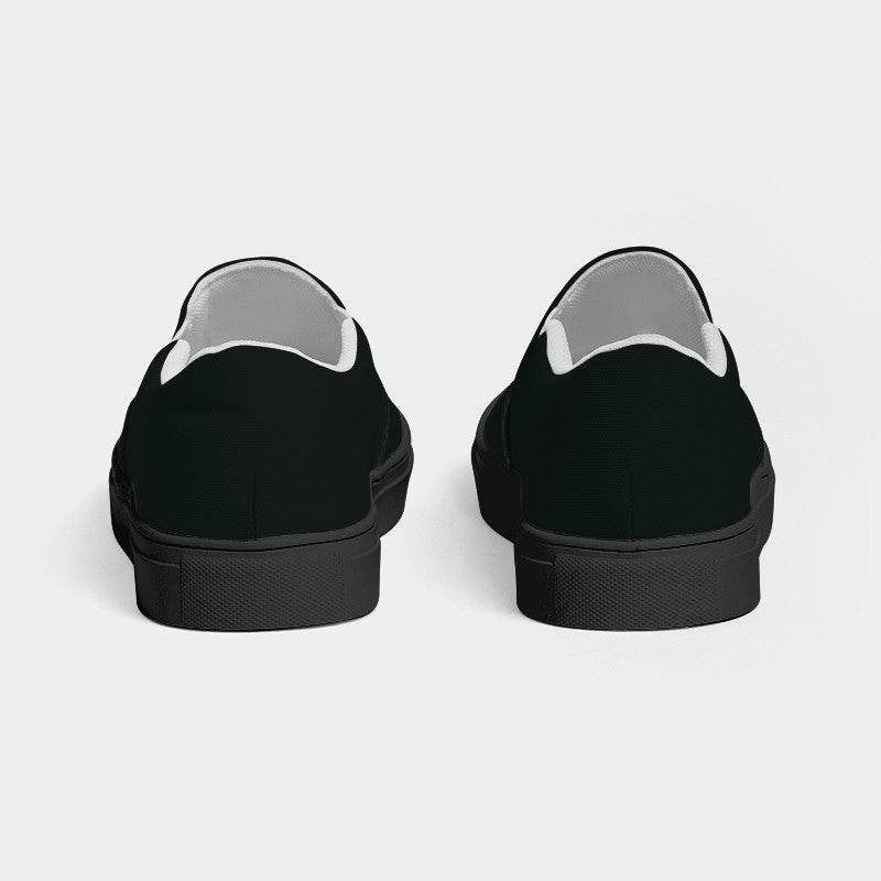 Deep Neutral Blue-Green Men's Slip-On Canvas Sneakers (BG-NE-DE) - Back