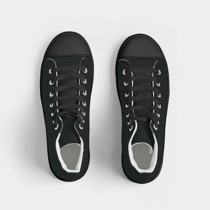 Deep Neutral Blue-Green Women's High-Top Canvas Sneakers (BG-NE-DE) - Top