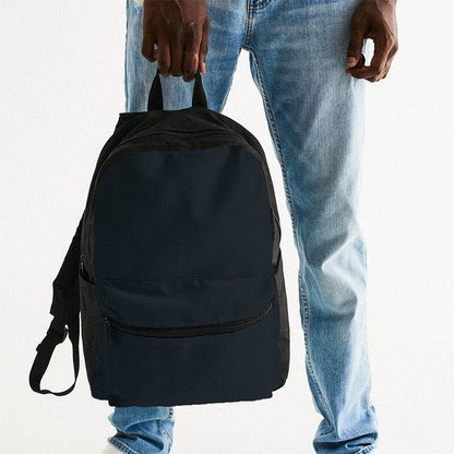 Deep Neutral Blue Canvas Backpack (B-NE-DE) - Man Holding