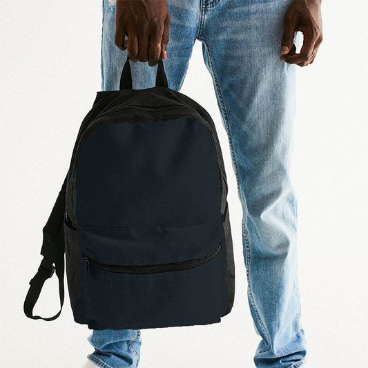 Deep Neutral Blue Canvas Backpack (B-NE-DE) - Man Holding