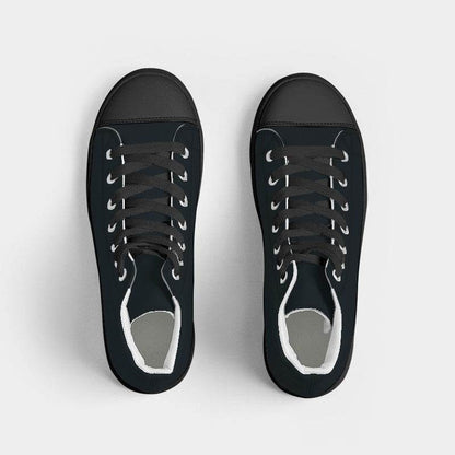 Deep Neutral Blue Men's High-Top Canvas Sneakers (B-NE-DE) - Top