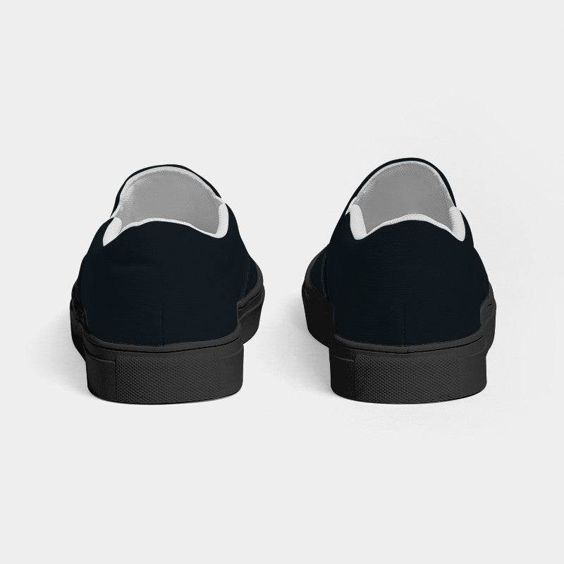Deep Neutral Blue Men's Slip-On Canvas Sneakers (B-NE-DE) - Back