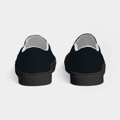 Deep Neutral Blue Men's Slip-On Canvas Sneakers (B-NE-DE) - Back