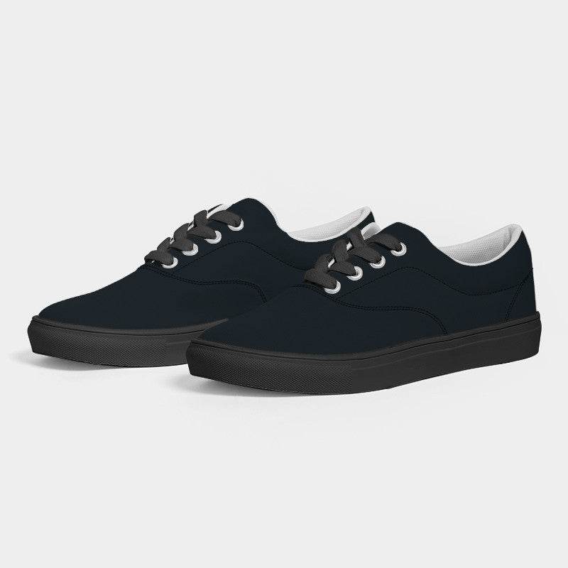 Deep Neutral Blue Women's Canvas Sneakers (B-NE-DE) - Side 3