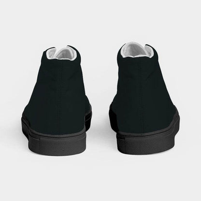 Deep Neutral Cyan Men's High-Top Canvas Sneakers (C-NE-DE) - Back