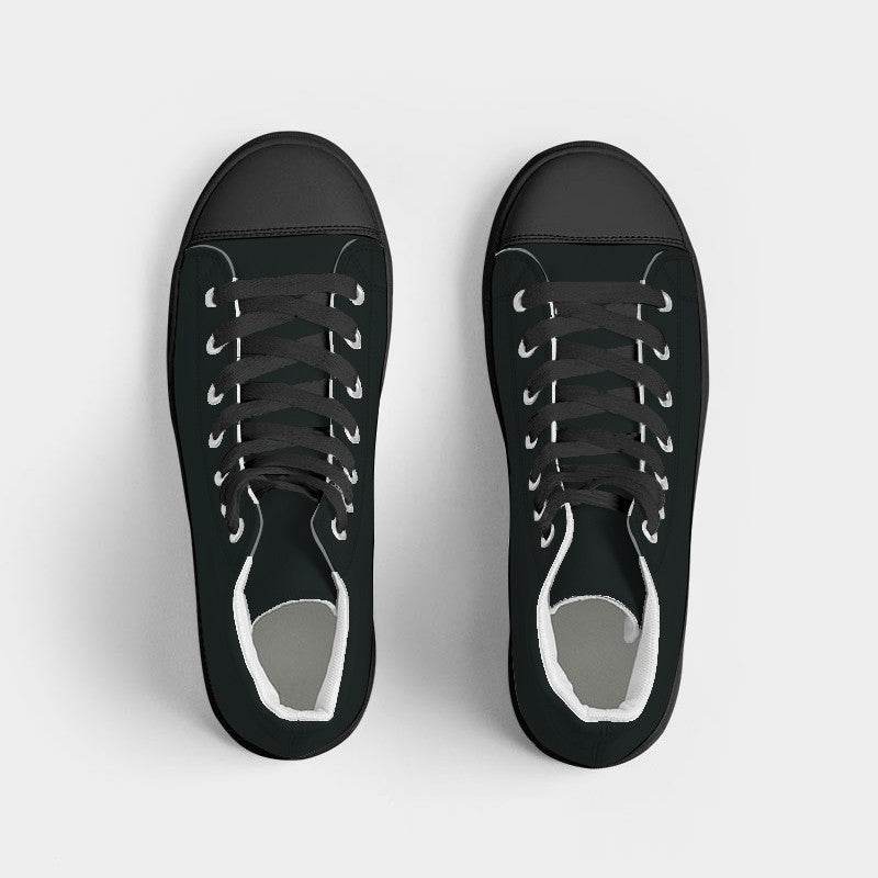 Deep Neutral Cyan Men's High-Top Canvas Sneakers (C-NE-DE) - Top