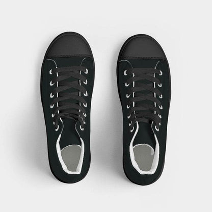 Deep Neutral Cyan Men's High-Top Canvas Sneakers (C-NE-DE) - Top