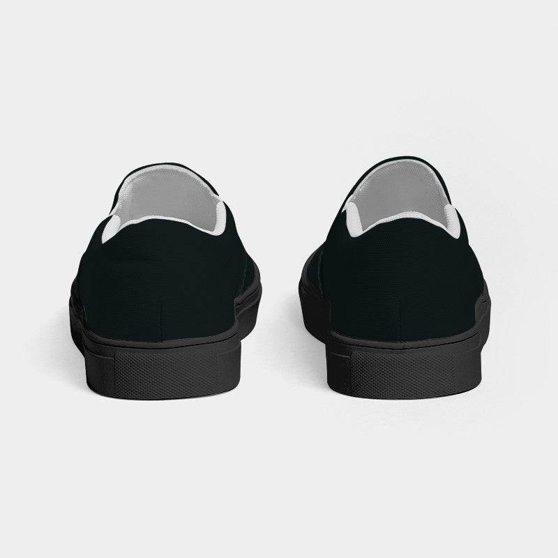 Deep Neutral Cyan Men's Slip-On Canvas Sneakers (C-NE-DE) - Back