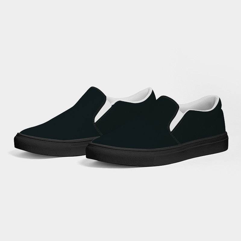Deep Neutral Cyan Men's Slip-On Canvas Sneakers (C-NE-DE) - Side 3
