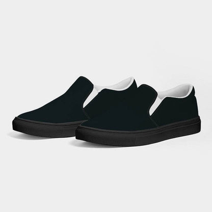 Deep Neutral Cyan Men's Slip-On Canvas Sneakers (C-NE-DE) - Side 3