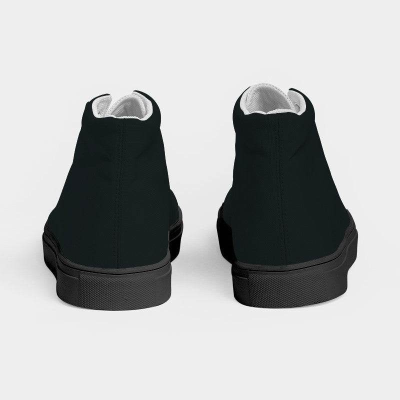 Deep Neutral Cyan Women's High-Top Canvas Sneakers (C-NE-DE) - Back