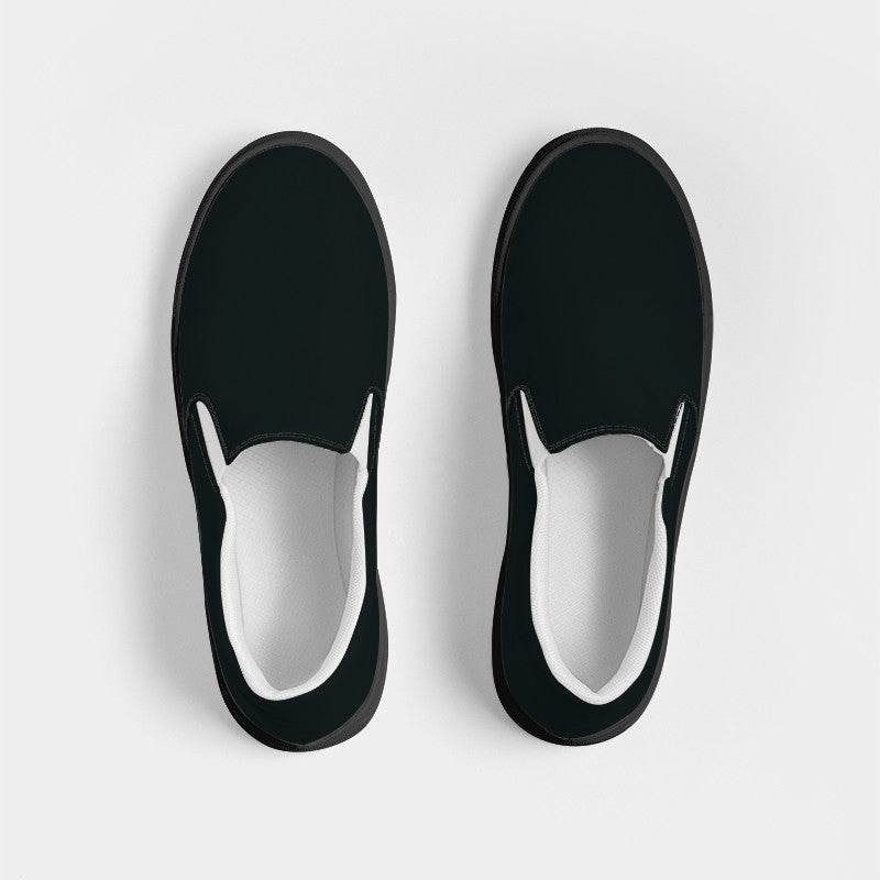 Deep Neutral Cyan Women's Slip-On Canvas Sneakers (C-NE-DE) - Top