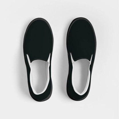 Deep Neutral Cyan Women's Slip-On Canvas Sneakers (C-NE-DE) - Top