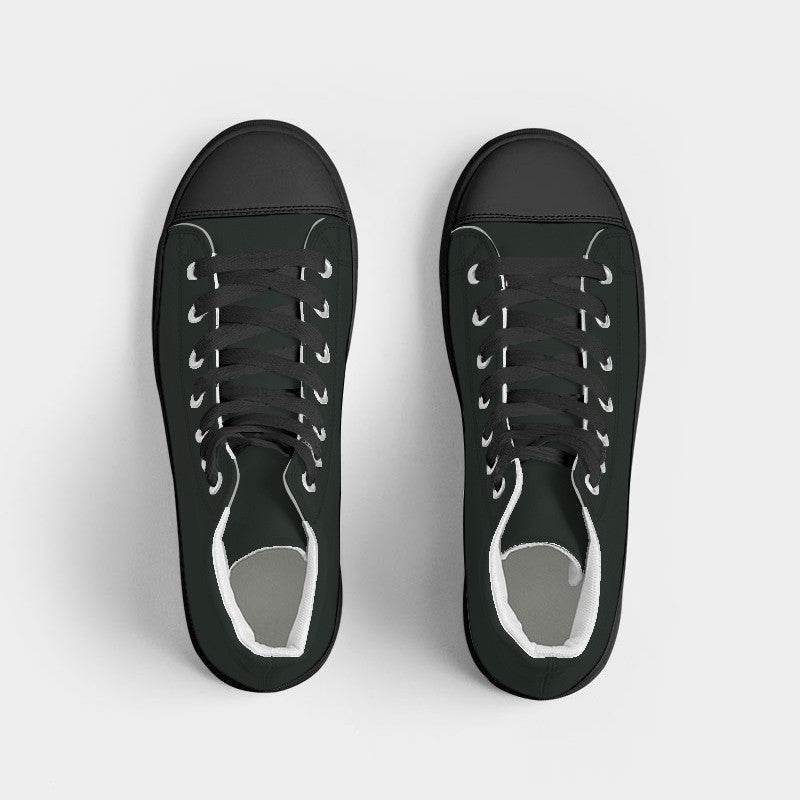 Deep Neutral Green Women's High-Top Canvas Sneakers (G-NE-DE) - Top