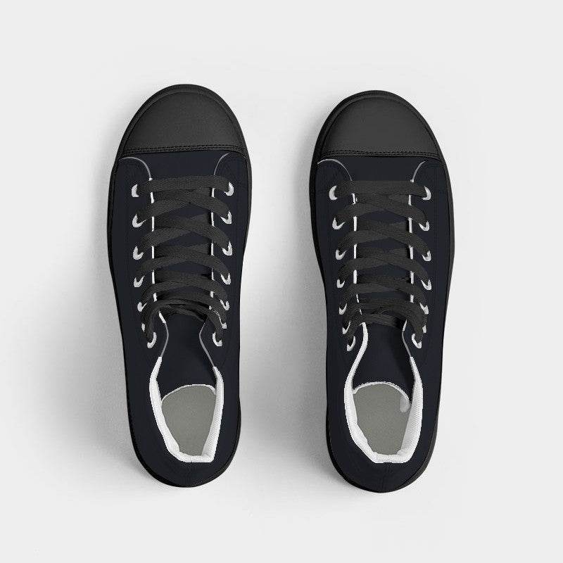 Deep Neutral Indigo Men's High-Top Canvas Sneakers (I-NE-DE) - Top