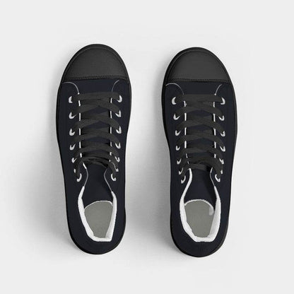 Deep Neutral Indigo Men's High-Top Canvas Sneakers (I-NE-DE) - Top