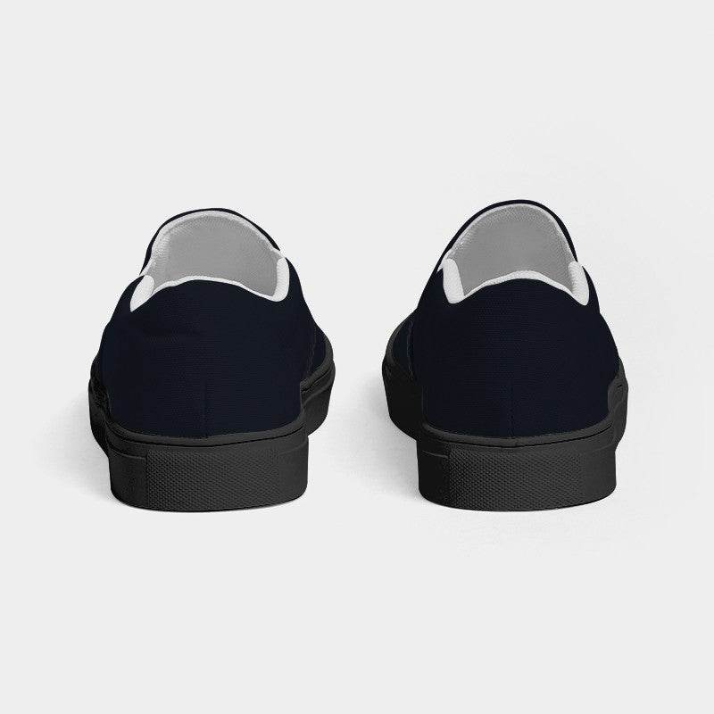Deep Neutral Indigo Men's Slip-On Canvas Sneakers (I-NE-DE) - Back