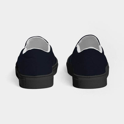 Deep Neutral Indigo Men's Slip-On Canvas Sneakers (I-NE-DE) - Back