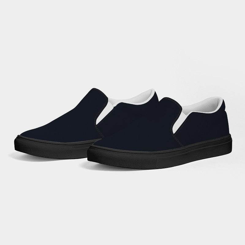 Deep Neutral Indigo Men's Slip-On Canvas Sneakers (I-NE-DE) - Side 3
