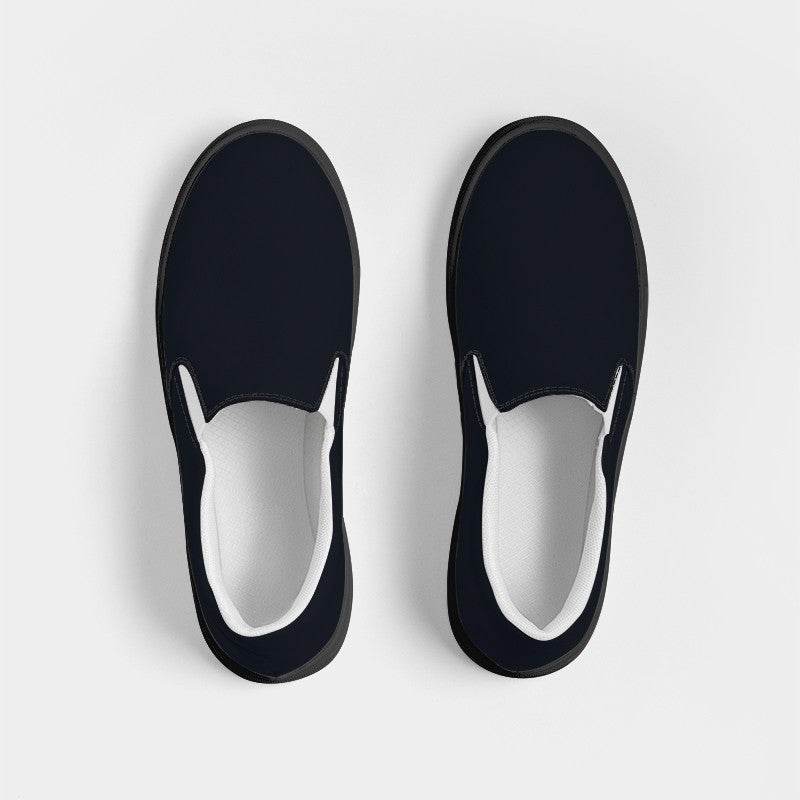 Deep Neutral Indigo Men's Slip-On Canvas Sneakers (I-NE-DE) - Top