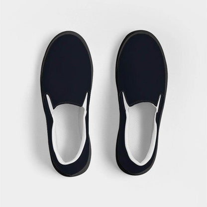 Deep Neutral Indigo Men's Slip-On Canvas Sneakers (I-NE-DE) - Top