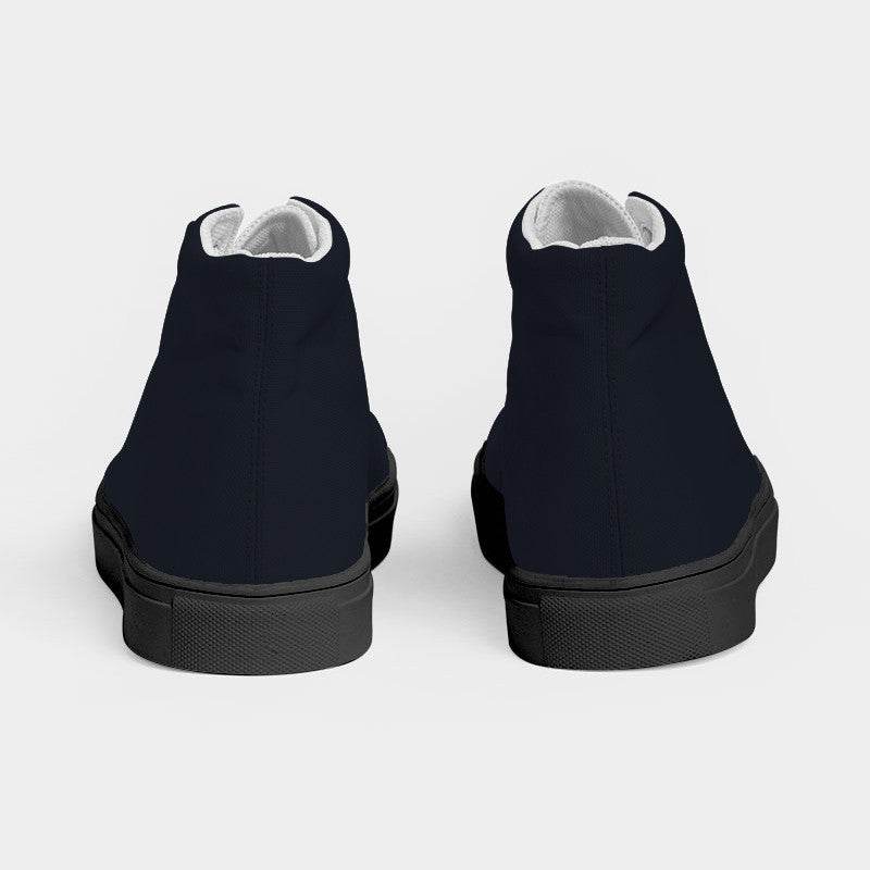Deep Neutral Indigo Women's High-Top Canvas Sneakers (I-NE-DE) - Back