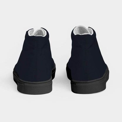 Deep Neutral Indigo Women's High-Top Canvas Sneakers (I-NE-DE) - Back