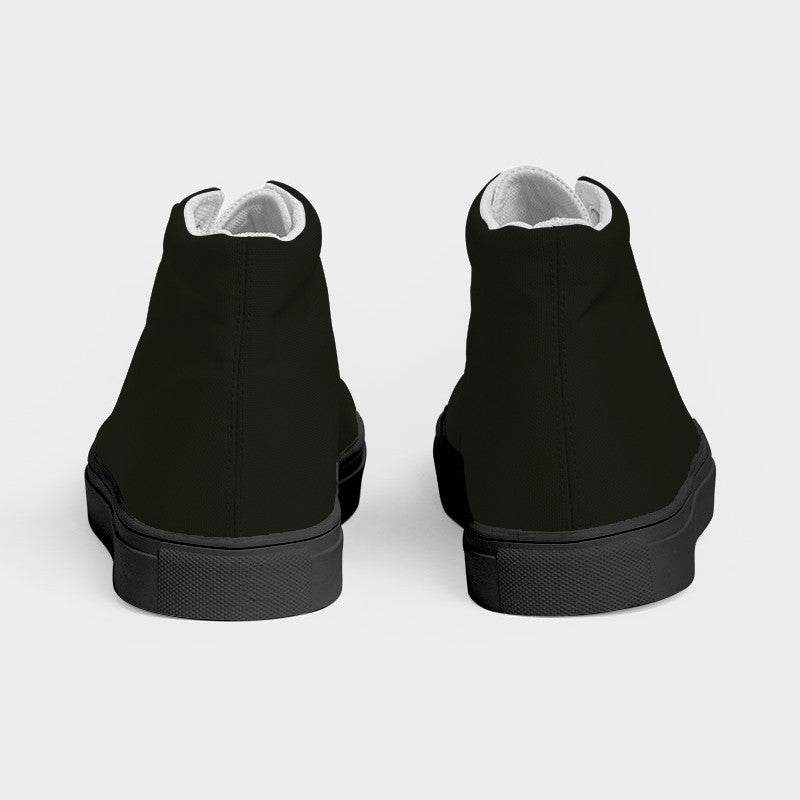 Deep Neutral Lime Men's High-Top Canvas Sneakers (L-NE-DE) - Back