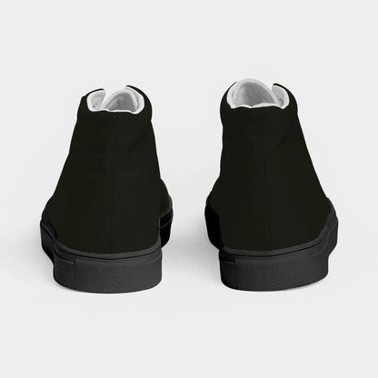 Deep Neutral Lime Men's High-Top Canvas Sneakers (L-NE-DE) - Back