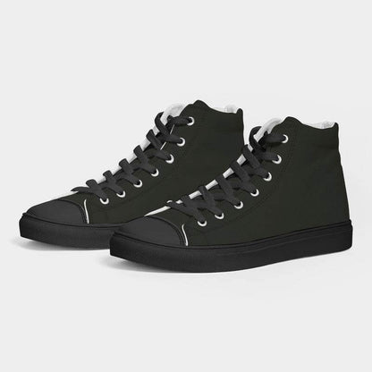Deep Neutral Lime Men's High-Top Canvas Sneakers (L-NE-DE) - Side 3