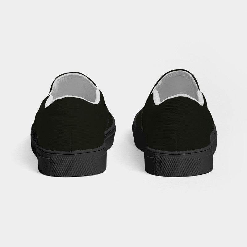 Deep Neutral Lime Men's Slip-On Canvas Sneakers (L-NE-DE) - Back