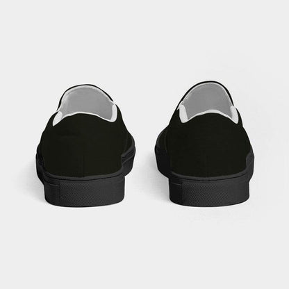 Deep Neutral Lime Men's Slip-On Canvas Sneakers (L-NE-DE) - Back