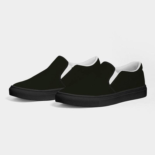 Deep Neutral Lime Men's Slip-On Canvas Sneakers (L-NE-DE) - Side 3