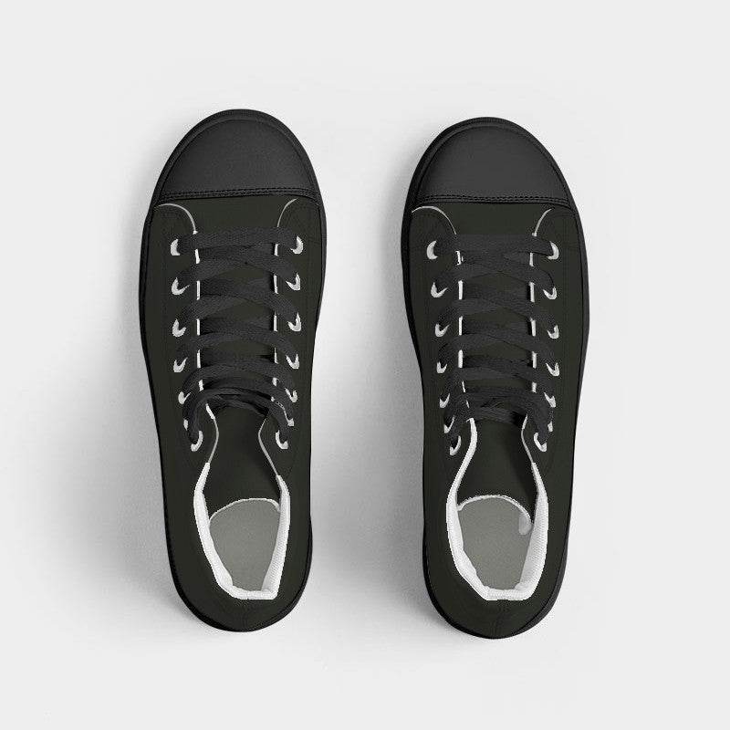 Deep Neutral Lime Women's High-Top Canvas Sneakers (L-NE-DE) - Top