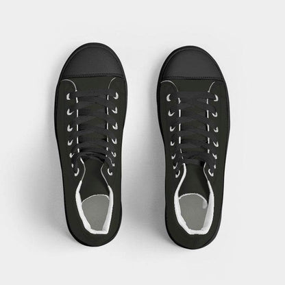 Deep Neutral Lime Women's High-Top Canvas Sneakers (L-NE-DE) - Top