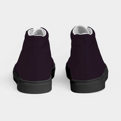 Deep Neutral Magenta Men's High-Top Canvas Sneakers (M-NE-DE) - Back